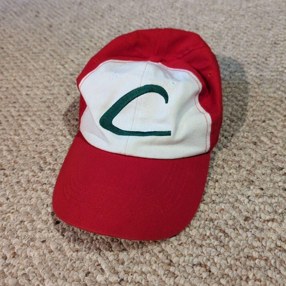 Vintage Pokemon Ash Ketchum Baseball Cap Hat Red Youth Adjustable